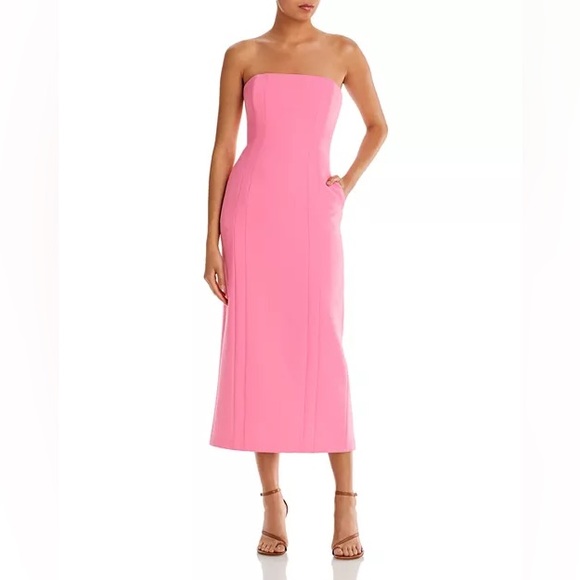 A.L.C. Grapefruit Elizabeth Strapless Midi Dress - Picture 4 of 7